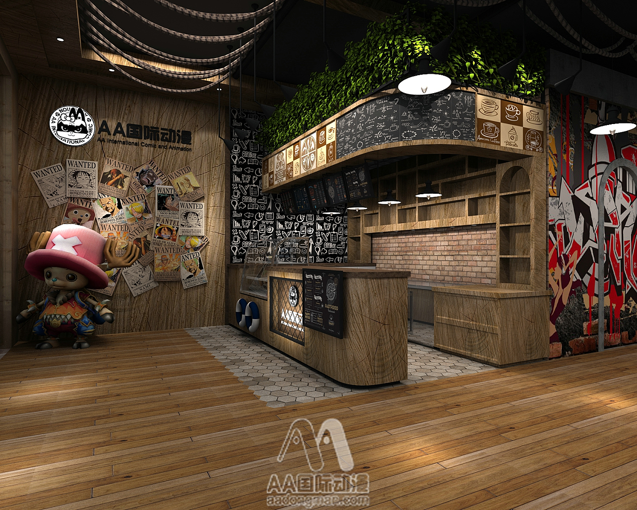 AA國際動漫主題餐飲店 融合工藝設(shè)計的室內(nèi)空間體驗